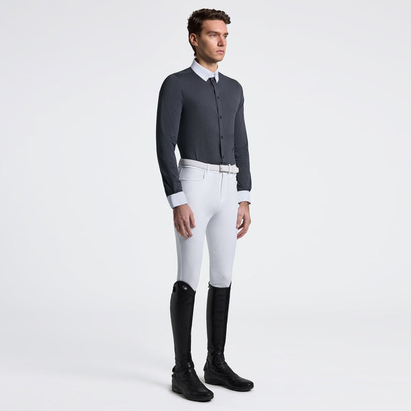 Cavalleria Toscana Men's Long Sleeve Riding Shirt with Pockets