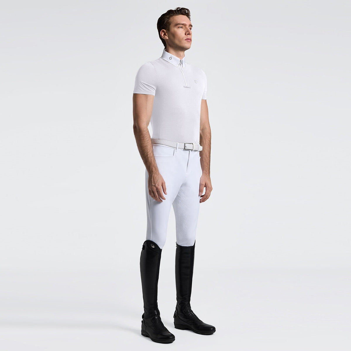 Cavalleria Toscana Men's Short Sleeve Riding Shirt - White Main image