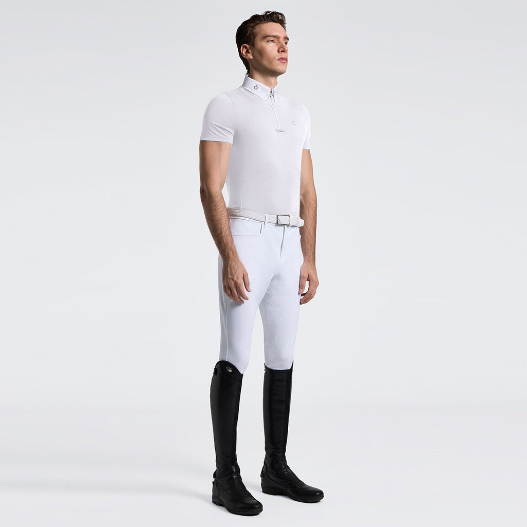 Cavalleria Toscana Men's Short Sleeve Riding Shirt - White