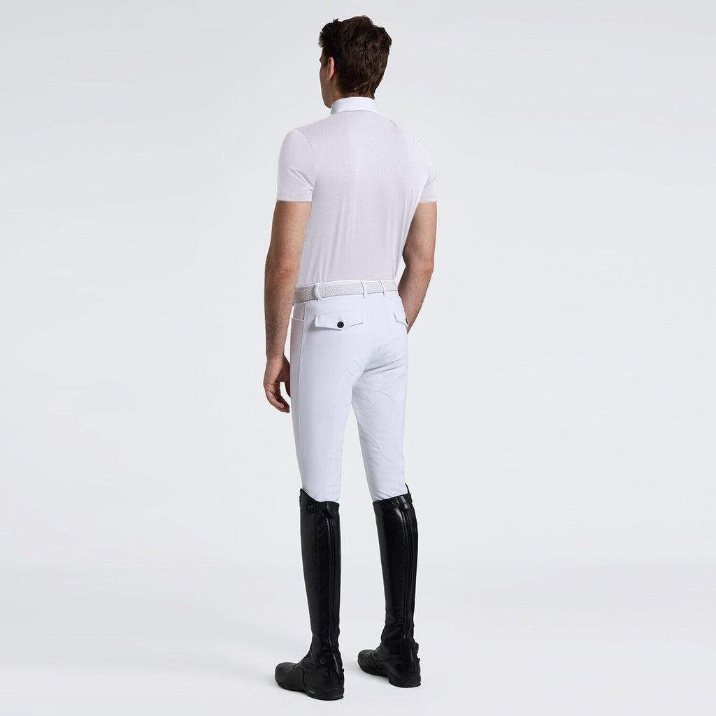 Cavalleria Toscana Men's Short Sleeve Riding Shirt - White