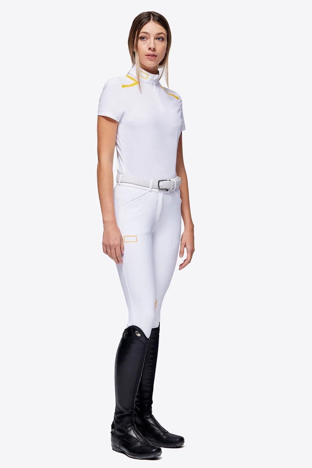 Rider's Gene Jersey S/S Zip Competition Polo - White Main image